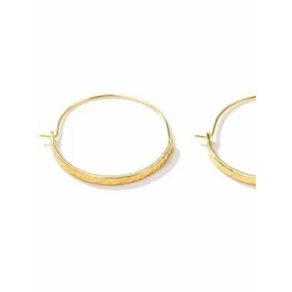 New! Annalise Hammered Gold Hoop Earrings (3012) NWOT - Picture 3 of 4